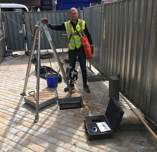 Drain survey at construction site at Deptford High Street, Greenwich SE8